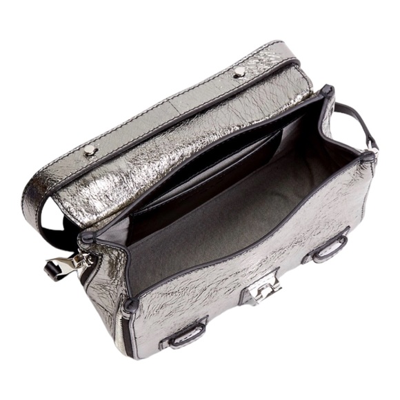 💕HP💕Proenza Schouler Mini PS1 Metallic silver Leather Crossbody Bag - Picture 3 of 16